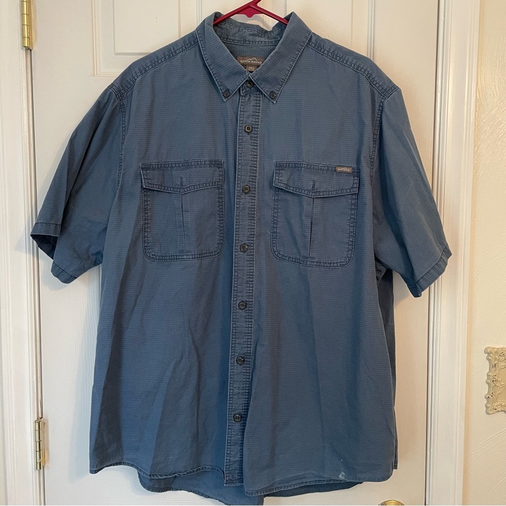 Eddie Bauer Short Sleeve Men’s Button Down 100% Cotton Size 2XL